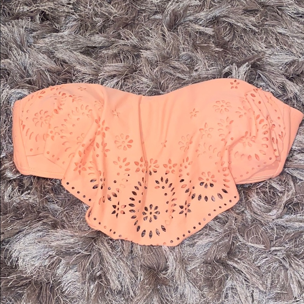 peach bikini top